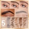 Eyebrow Pencil Gray, Microblading Tattoo Brow Pencil With A Micro-Fork Tip Applicator, Long Lasting Waterproof 4 Point Eyebrow Pen Smudge Proof Four-Fork Liquid Eyebrow Pencil, Natural Fine Wild 4D Eyebrow Pencil Makeup (05# Smoke Gray)