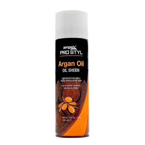 AmPro Pro Styl Oil Sheen - Formulated with Honey Extract, Argan, and Safflower Oil - Gives All Hair Types Healthy Looking Gloss and Balance - Leaves Tresses Smooth and Conditioned All Day - 11.5 oz