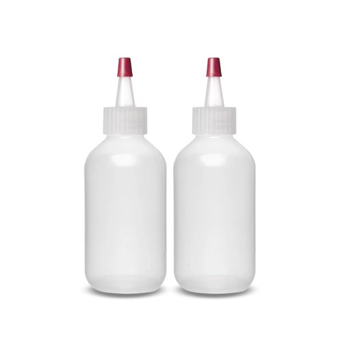 ljdeals 2 oz Plastic Squeeze Bottles with Yorker Caps, for condiments, glues, hair color, craft, sauce and more, Pack of 2, BPA Free, Made in USA
