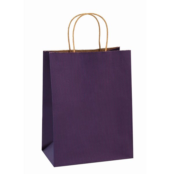 BagDream Gift Bags 8x4.25x10.5 Inches 25Pcs Paper Bags, Shopping Bags, Kraft Bags, Retail Bags, Merchandise Bags, Purple Stripes Paper Gift Bags with Handles