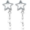 TUCEWP Star Hair Clips 2Pcs Silver Metal Snap Hair Barrettes Y2K Dangle Star Hair Pins for Thick Hair Cute Non Slip Heart Pearl Bead Charm Star Hairpins Y2K 2000s Hair Accessories for Girls Women