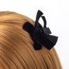 HINZIC 4pcs Black Bow Hair Claw Clips, Mini Bowknots Hair Clamps, Velvet Bows Hair Barrettes Alligator Hair Clips for Christmas Halloween Birthday Women Accessories