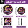 HJINGY 96 PCS Back to the 90s Party Decorations Supplies, Birthday Party Tableware Set 90s Party Dessert Plates Napkins Forks for 24 Guests 80s 90s Party Favors