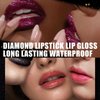 Diamond Lipstick Lip Gloss Long Lasting Waterproof Glitter Lipstick & Eyeshadow, High Shine Non-stick Cup Matte Lipstick, Flash Diamond Lip Gloss for Halloween Party Vampire Makeup (01#WHITE)