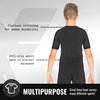 Elite Sports Rash Guards for Boys and Girls, Short Sleeve Compression BJJ Kids and Youth Rash Guard (Black, Medium)