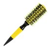 Healthcom 3 in 1 Ceramic & Ionic Bristle Round Barrel Hair Brush Set for Women & Men - Professional Styling, Blow Drying, Curling with Boar Bristle Brush & Scalp Comb (Yellow)