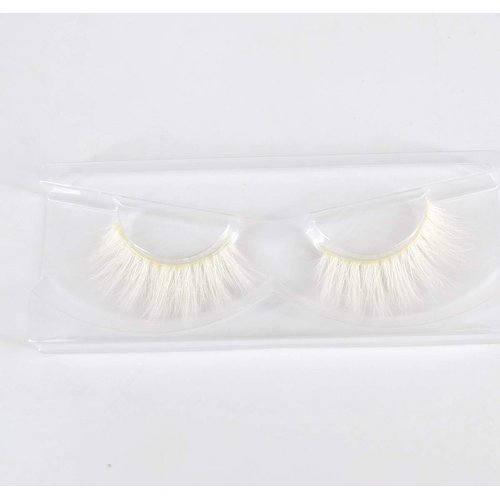 3 pairs White Eyelashes Mink Natural Looking False Strip Lashes Halloween Party Makeup Decoration (White)