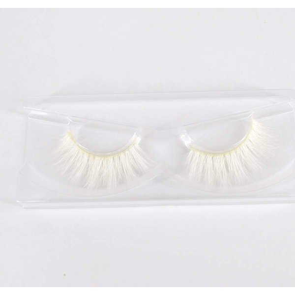 3 pairs White Eyelashes Mink Natural Looking False Strip Lashes Halloween Party Makeup Decoration (White)