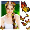 24 Pieces Monarch Butterfly Hair Clips Orange Butterfly Barrettes Halloween 3D Butterfly Clips for Hair Cute Hair Clips Kawaii Hair Accessories for Women Girls Teens Day of the Dead Party Favors