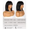 YYHR BLunt Cut Bob Wig With Bangs 14" Shoulder Length Yaki Straight Synthetic Hair Wigs Black Bob Daily Costume Wig Hair Replacement Wigs (14Inch,1B)