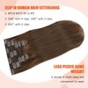 UGOTRAYS Medium Brown Hair Extensions Real Human Hair Clip in Hair Extensions 70g 7pcs 12inch,Soft & Natural Straight Double Weft Remy Hair for Women 12in #4 Chocolate Brown Hair Extensions