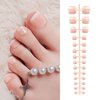 140 Pcs French False Toe Nails Short Square Press on Nails Natural Solid Color Full Cover Fake Nails Artificial Acrylic Nails for DIY Nail Art Salon Women Girls