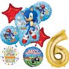 Anagram Sonic Video Gamers 6th Birthday Party Supplies Hedgehog Foil Balloon Bouquet Decorations
