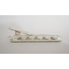 Generic Silver oval pearly white bead crystal alligator hair clip for fine thin hair