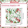 Christmas Party Supplies, Christmas Seasonal Holly Paper Beverage Napkins, Paper Cocktail Napkins for Merry Christmas Party and Holiday Party Decorations