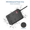 Outdoor Power Strip Weatherproof,Waterproof Surge Protector with 4 Outlets,3 USB,Shockproof Overload Protection, Multi Outlet Extension for Camping, Garden, Kitchen, Bathroom, 6ft Cord,with Flat Plug