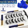 Magnetic Eyelashes with Eyeliner Kit - DUOERLA Magnetic Lashes with Eyeliner Natural Looking - 3 Tubes Magnetic Eyeliner and Lashes Kit, 7 Pairs 3D Reusable 5 Magnet False Eyelashes Easy to Apply.