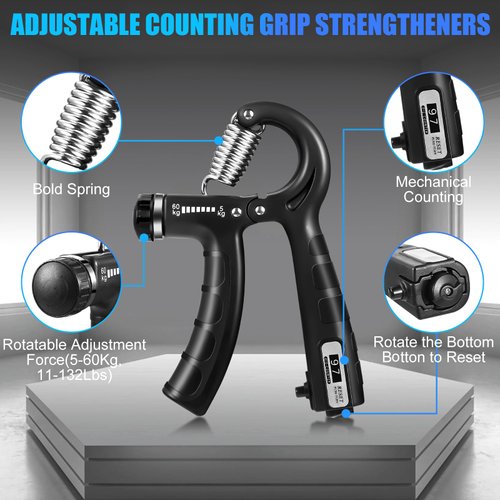 MTCJSLA Hand Gripper Strengthener Strengthening Devices Grip Strength Trainer Set Hand Grip Strengthener Exercisers for Strength Squeezers Handgrip Grips Training Adjustable Grip Strengthener Forearm