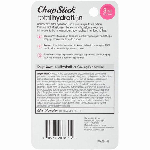 Chapstick Total Hydration Lip Balm - Cooling Peppermint