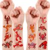 Crawfish Temporary Tattoos Lobster Party Decorations Favors Supplies Seafood Themed Cute Stickers 10 Sheets 100 PCS Gifts for Baby Girls Boys Class School Carnival