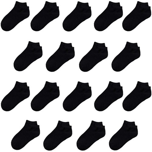 JAMEGIO Janegio 18 Pairs Kids' Black Ankle Socks Low Cut Half Cushion Sport Ankle Socks Boys Girls (4-6 Years)