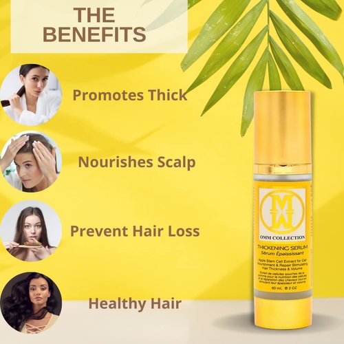 OMM Collection Natural Hair Thickening Serum - Serum for Hair Growth - Prevent Hair Loss & Thinning-Bolding & scalp Treatment - Hair follicle Strengthen Repair Serum For Dry, Damaged Hair