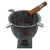 Stinky Cigar Ashtray, Tall and Deep Windproof Cigar Ashtray, 4 Stirrups, Patina Cooper