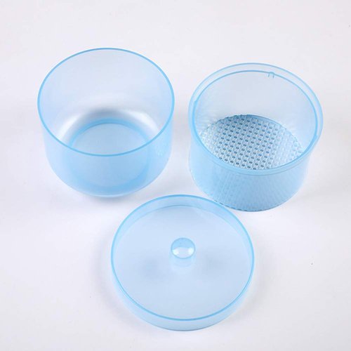 1 Piece Nail Art Tool Cleaning Cup Nail Art Tool Sterilizer Cup Nail Tools Cleaning Tray Box Container Net Basket Case Manicure Tools Jar Soak Box for Nail Art Accessories, Blue