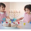 24Pcs Hanukkah Candlestick Cupcake Toppers, Glitter Blue Candlestick Decoration for Hanukkah Party Decorations Chanukkah Theme Party Supplies (candlestick)