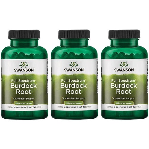 Swanson Burdock Root Kidney '&' Liver Support - Detox Skin Helps Remove Toxins From The Body - Support Well Being And Healthy Immune System - Herbal Antioxidant Supplement (460 mg 100 Capsules) 3 Pack