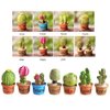 7 in 1 Dollhouse Decoration Plant Pots Miniature Green Potted Miniature Bonsai Model Dollhouse Accessories Decor,1 12 Scale Doll House Miniature Plant Model (7 dersert Plants Bots)