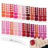 WOKOTO 20 Sheets Toenails Nail Polish Stickers Full Nail Wraps for Women Red Nail Art Sticker Self Adhesive Nail Gel Stickers for Toes Nail Color Strips with Nail File Nail Polish Wraps for Toenails