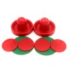 1 Set Air Hockey Pushers and Air Hockey Pucks Great Goal Handles Pushers Goal Handles Paddles Replacement Accessories for Game Tables 76 MM, Red(2 Strikers, 4 Pucks)