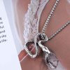 Allereyae Vintage Snake Pendant Necklace Punk Snake Necklace Serpent Choker Necklace Silver Box Chain Necklace Jewelry for Women