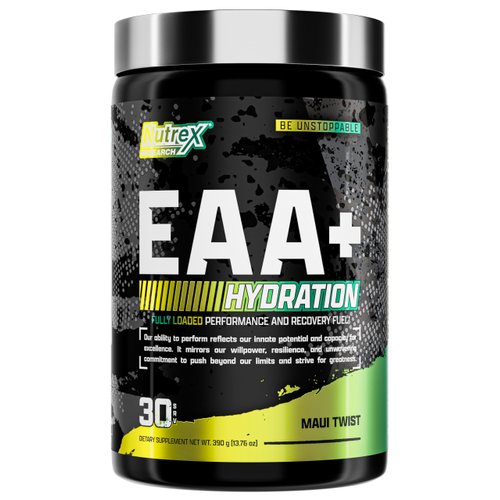 Nutrex Research EAA Hydration | EAAs + BCAAs Powder | Muscle Recovery, Strength, Muscle Building, Endurance | 8G Essential Amino Acids + Electrolytes | Maui Twist Flavor 30 Serving