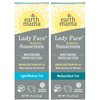 Earth Mama Lady Face® Tinted Mineral Sunscreen Stick SPF 40 Set |Contains Certified Organic Shea and Coca Butter | Foundation + Concealer + Contour, Blends with Most Skin Tones, 2-Pack