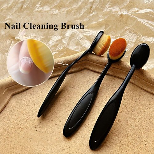 Nail Dust Brush,Nail Art Brush,Soft Brush Nail Art Dust Powder Remover Makeup Brushes Manicure Brush Clean Up Tools Nail Art Brush,Nail Brush for Cleaning Fingernails,Daily Makeup Brush (Black)