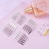 ANCIRS 50 Pack Hair Side Combs for Women, Metal Combs for Securing Headband Veils, 5 French Teeth Bridal Wedding Hair Barrette, Updo Bun Hair Accessories for Girls - White