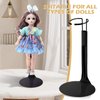 Yaocom 12 Pcs Doll Stand Action Figure Stands with Expandable Waist Wire for 8" to 12" Dolls and Action Figure(Black)