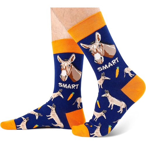 HAPPYPOP 2024 Funny Socks Men Fun Socks Donkey Socks Silly Socks Crazy Smart Donkey Socks, Novelty Weird Donkey Gifts
