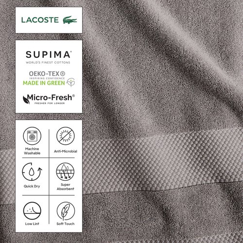 Lacoste Heritage Supima Cotton Tub Mat, Meteorite, 21" x 31"