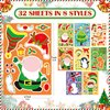 EvoEcho 32 Sheets Christmas Make Your Own Stickers Christmas DIY Make a Face Stickers for Kids Christmas Party Games Favors Toddler Holiday Crafts Xmas Gifts Christmas Tree Santa Claus Cartoon Sticker