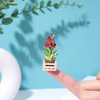 ablossom, Mini Red Orchid in Potting Basket Wood 1:12 Succulent Artificial Flower Clay Plant for Decoration Dollhouse Set of 2 Pieces.