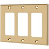 ENERLITES Metal Decorator Switch or Outlet Metal Wall Plate, Stainless Steel 201, Corrosion Resistant, Size 3-Gang 4.50" x 6.38", 7733-PB, Polished Brass, Gold