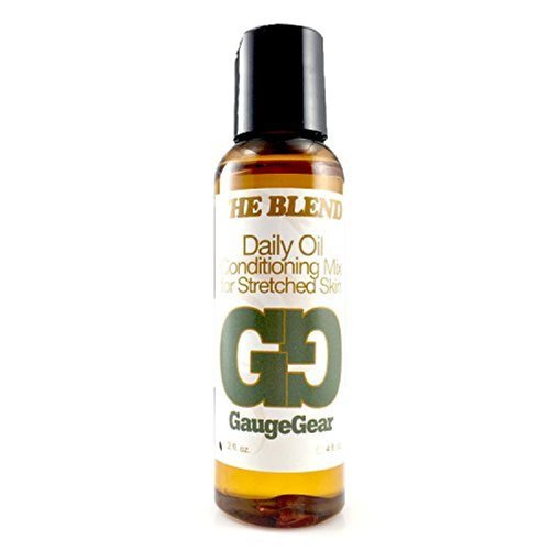 Gauge Gear The Blend (2 oz) | Daily Oil Conditioning Mix for Pierced or Stretched Skin | 100% Natural Piercing Aftercare w/Jojoba Oil | Helps w/Inserting Plugs & Tapers