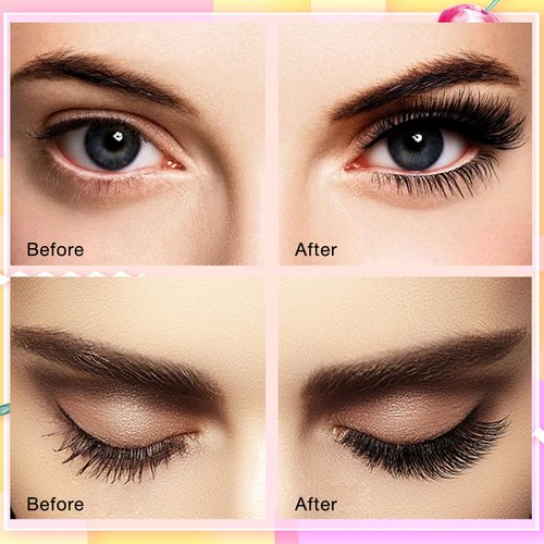 10 Pcs Self Adhesive Eyelashes, Reusable False Eyelashes Natural Look, Waterproof, No Glue Needed! Gift for Beginners (Mixed)