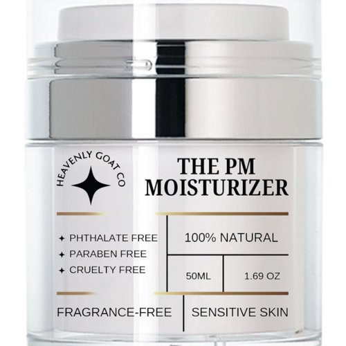 LuxeJoie Heavenly Goat | The PM Moisturizer 1.69 oz Goat Milk Night Cream, Microbiome Skincare, Prebiotic, Probiotic, Ceramides