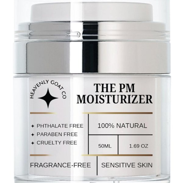 LuxeJoie Heavenly Goat | The PM Moisturizer 1.69 oz Goat Milk Night Cream, Microbiome Skincare, Prebiotic, Probiotic, Ceramides