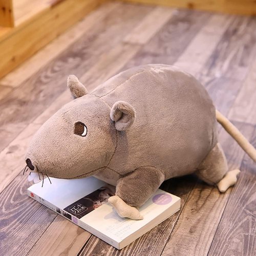 BIUBIULOVE 7inch Rat Plush Pillow, Rat Stuffed Animal Plushie Toy for Kids Girls Boys, Birthday Gifts Room Decorations (Grey)