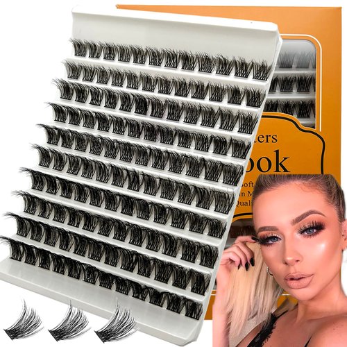 loladook Lash Clusters Natural Look C/D Curl Classic Lash Cluster Wispy Thin Band Soft Volume Cluster Eyelash Extensions Long Individual Lashes Cluster 10-18mm Mix